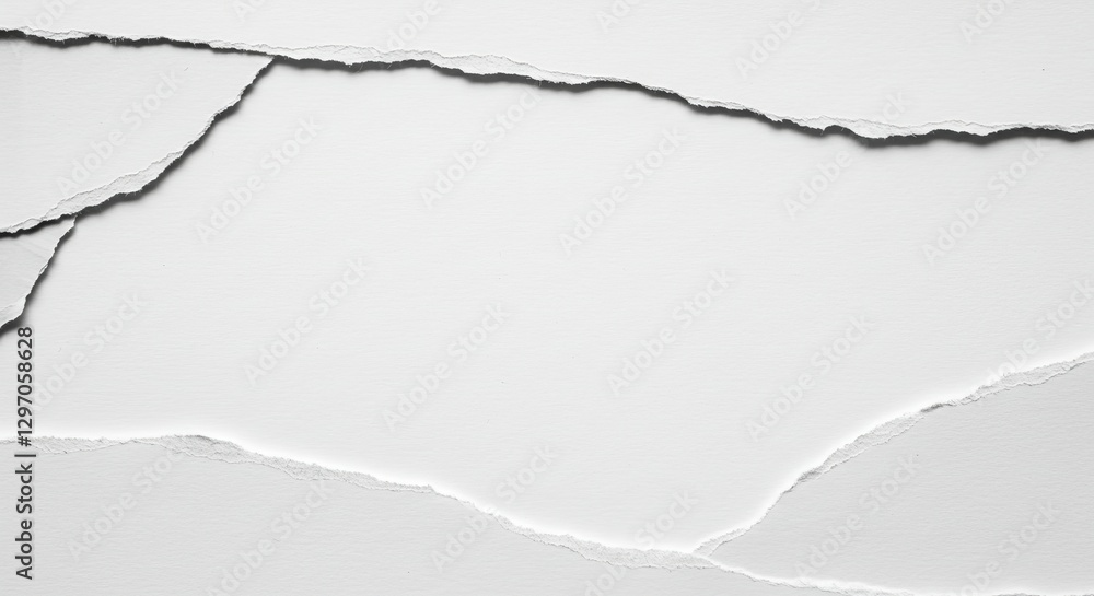 Poster torn paper background texture - abstract of ripped white paper with a blank space in the center, ide
