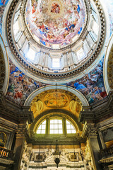 Fototapeta premium Majestic frescoes adorning the dome and ceiling of Naples cathedral