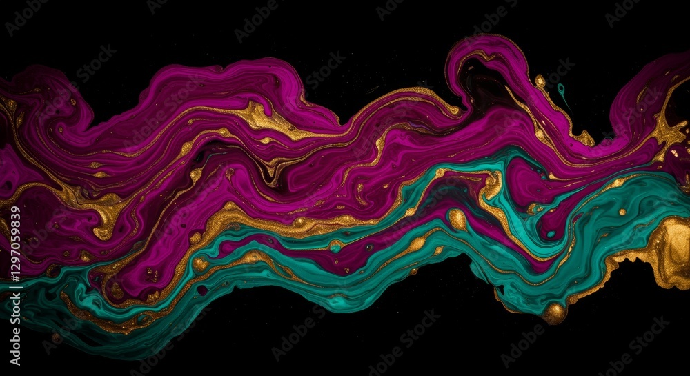 Aufkleber abstract swirling paint motion design - dynamic abstract artwork featuring swirling patterns of purp