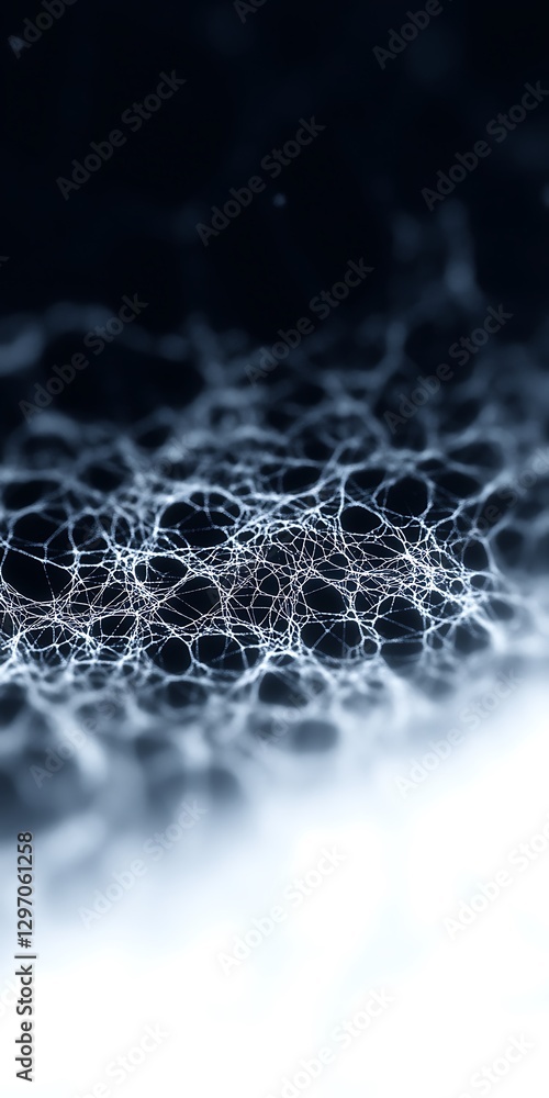 Aufkleber interconnected network web, abstract technology with a glowing digital wave