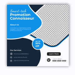 Digital marketing and corporate business service social media post banner template design