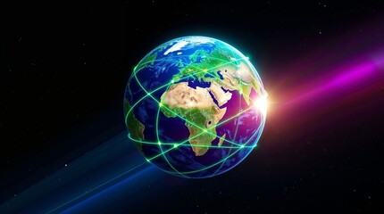 Fototapeta premium Vibrant earth from space illustration