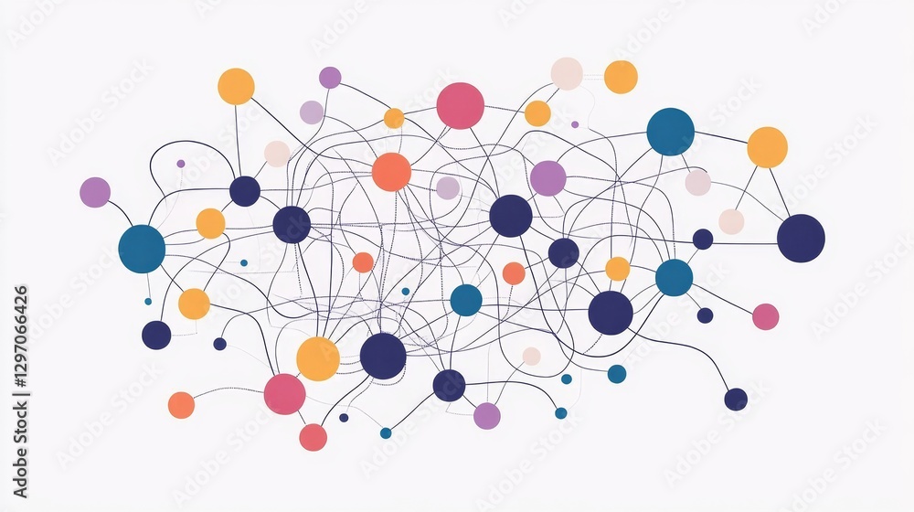 Poster colorful network design for data visualization