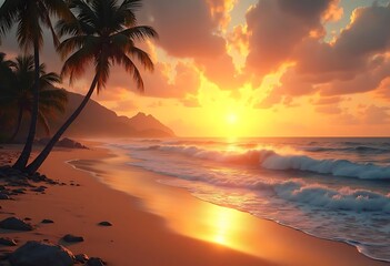 sunset at the beach