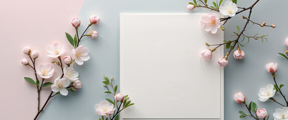 graceful spring bloom invitation card template.