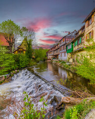 Kaysersberg Town riverside view in France