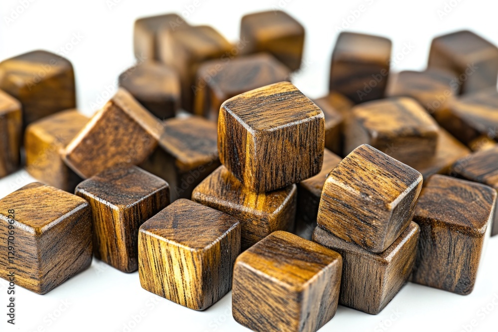 Poster stacked wooden blocks on a flat surface, great for design and architecture concepts