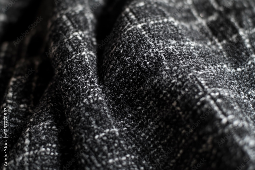 Poster close-up view of a black and white striped blanket, perfect for capturing texture or using as a desi