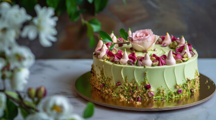 pistacchio rose cake