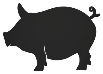 Fototapeta premium PNG Silhouette pig reflection illustration