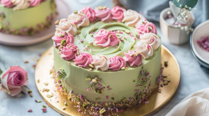 pistacchio rose cake
