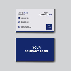 Creative modern  business card design corporate visiting card and simple clean template vector design with dark blue and white.
