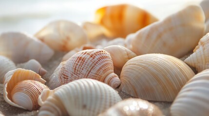 Seashells and Sand Create a Peaceful Scene On the Beach