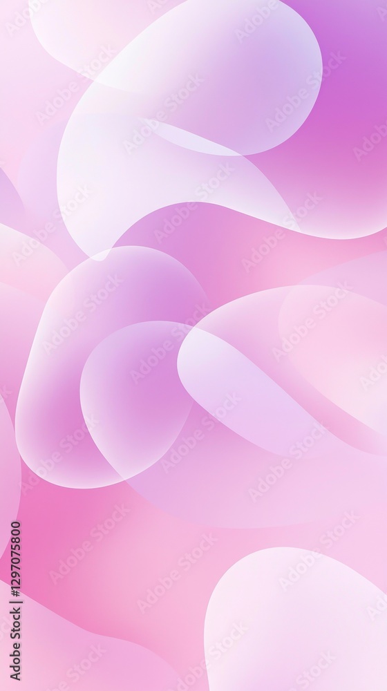 Poster smooth, overlapping shapes create a dynamic and modern abstract background, blending pink and purple