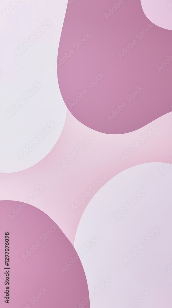 Poster soft pastel pink and lavender shapes overlapping gracefully create a modern and elegant abstract bac