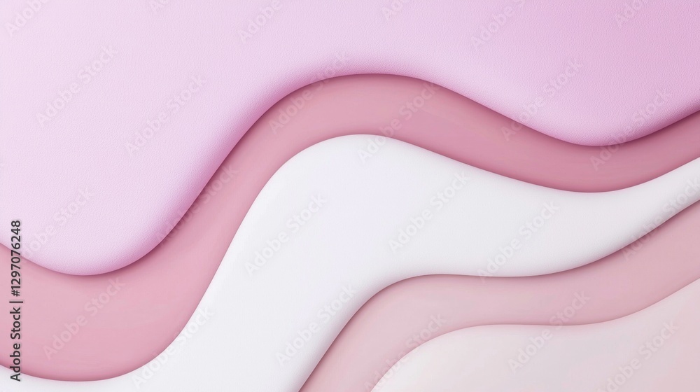 Aufkleber smooth, undulating layers of pink and white create a visually captivating abstract background, offer