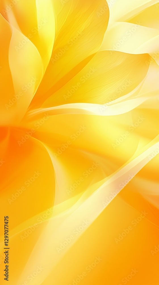 Poster smooth elegant golden yellow satin texture forming an abstract background with flowing curves and li