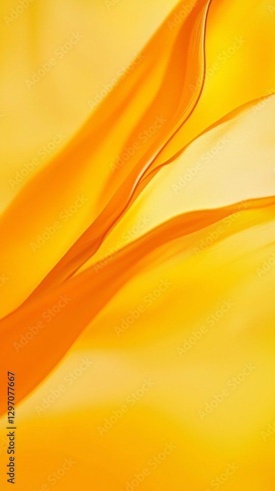 Poster smooth, elegant curves create a sense of movement and fluidity, forming an abstract orange backgroun