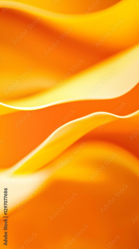 Poster flowing smooth orange waves create an elegant and abstract background, exuding a sense of dynamic mo