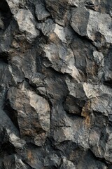 A detailed view of a massive stone wall with intricate textures and patterns