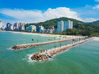 Itapema - aerial view of the beach and the Itapema walkway