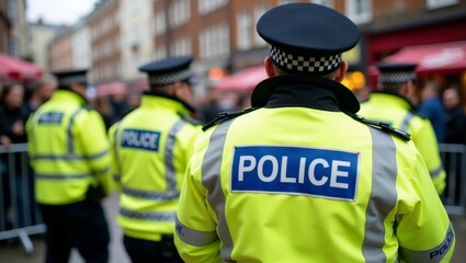Police officers in action at public event