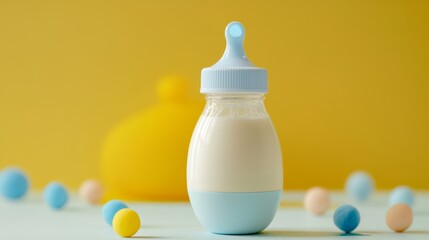 Child s milk bottle with pacifier attachment for easy feeding and comforting experience