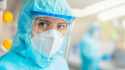 Researcher in High-Security Lab Conducting Scientific Experiments
