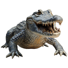 Obraz premium 3D illustration of a reptile crocodile isolated on transparent background