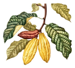 PNG Botanical cocoa plant illustration