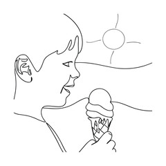 Happy Child Enjoying Delicious Ice Cream Cone on Sunny Day