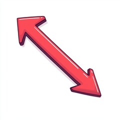 A bold red arrow pointing diagonally, featuring a glossy finish on a clean white background.