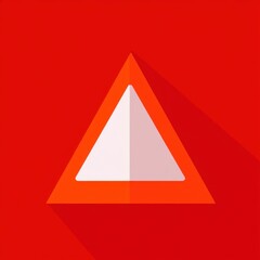 Bold red warning sign with a white triangular shape indicating caution.