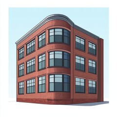 Obraz premium Stylish brick building with modern architecture and large windows, showcasing a blend of tradition and contemporary design.