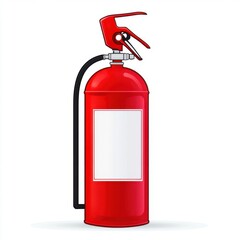 Obraz premium A bright red fire extinguisher with a sleek design, ready for use in case of emergency.