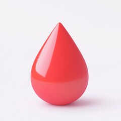 Obraz premium A glossy red teardrop-shaped object on a minimalist background, showcasing vibrant color and smooth texture.