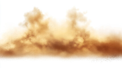 A dense dust cloud filled with fine particles of dirt, cigarette smoke, smog, soil, and sand, floating against a white background. Realistic vector illustration