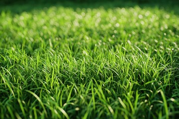 Fototapeta premium A detailed view of a lush green grass field