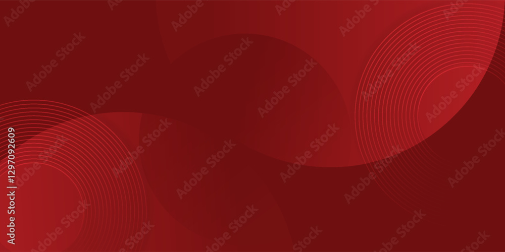 Aufkleber abstract red background with glowing curve lines. modern shiny red gradient geometric circle lines p