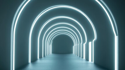 Obraz premium Illuminated Arch Tunnel
