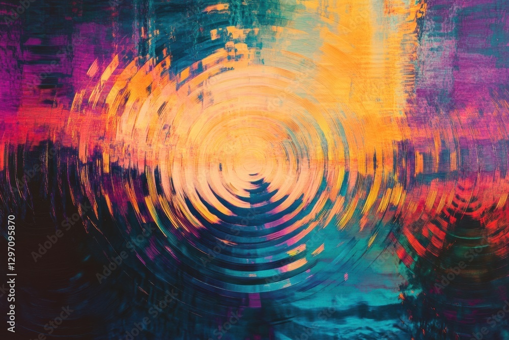 Leinwandbilder colorful abstract representation of water ripples conveying motion and tranquility in a vibrant arti