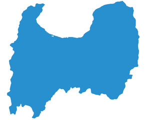 富山県　地図　ブルー　イラスト