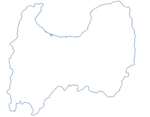 富山県　地図　白　イラスト