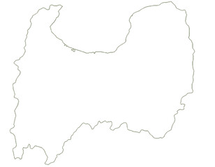 富山県　地図　白　イラスト