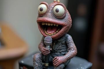 A humorous depiction of a bad karaoke night, capturing the fun and laughter of the event.