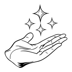 A hand holding a star