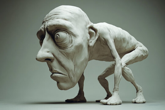 A humorous portrayal of a weird guy, exaggerated and playful