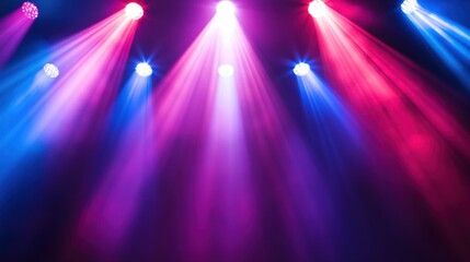 Stage Lights with Pink, White, and Blue Beams