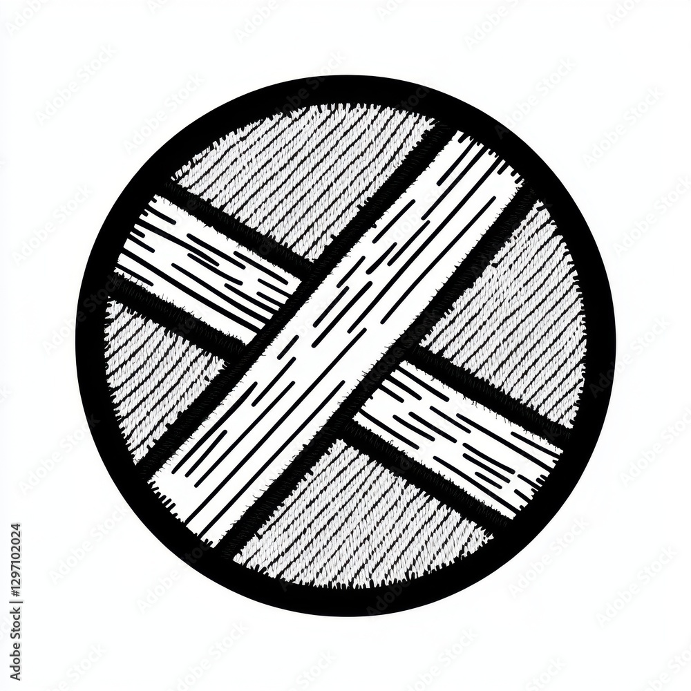Poster stylized logo with intersecting lines and rustic textures, showcasing a modern yet earthy design.