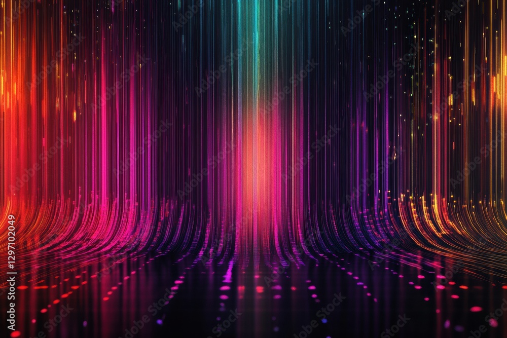 Leinwandbilder Colorful light trails create a mesmerizing abstract background for digital art and design projects. Generative AI